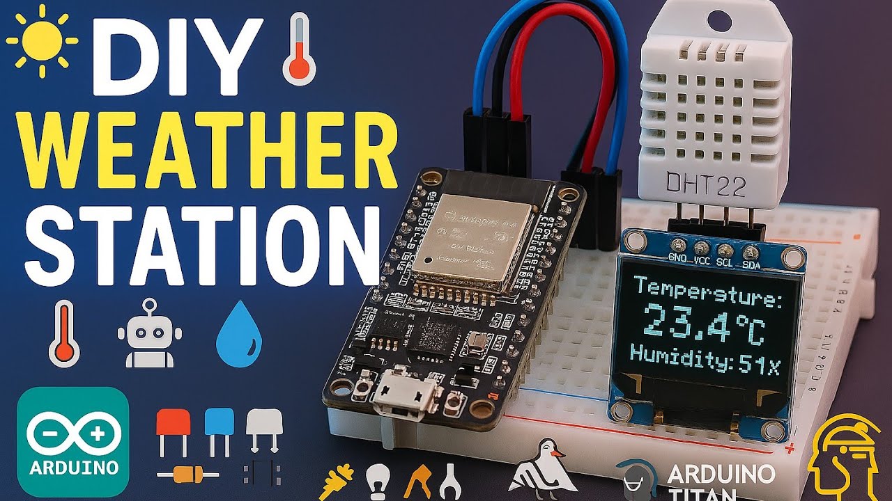 Weather Station using ESP32, DHT22 & OLED Display