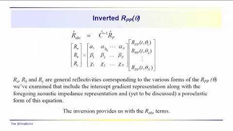Geophysics: Seismic - Matrix form of AVO inversion