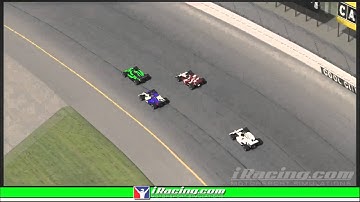 Last lap wreck avoidance, 3 wide wreck fest now! iRacing Indycar @ Michigan