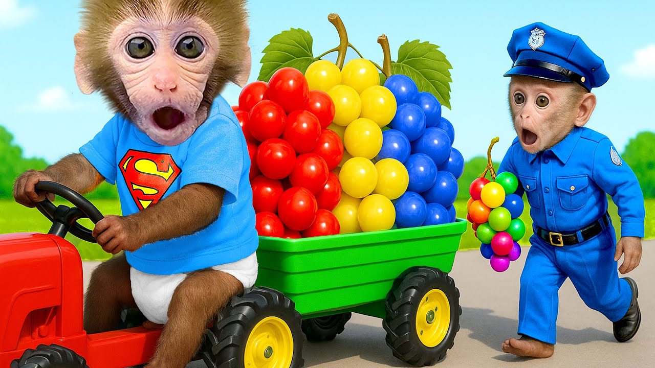 Affe BonBon entkommt abenteuerlich aus dem magischen Tunnel, verfolgt von einem Wachaffen