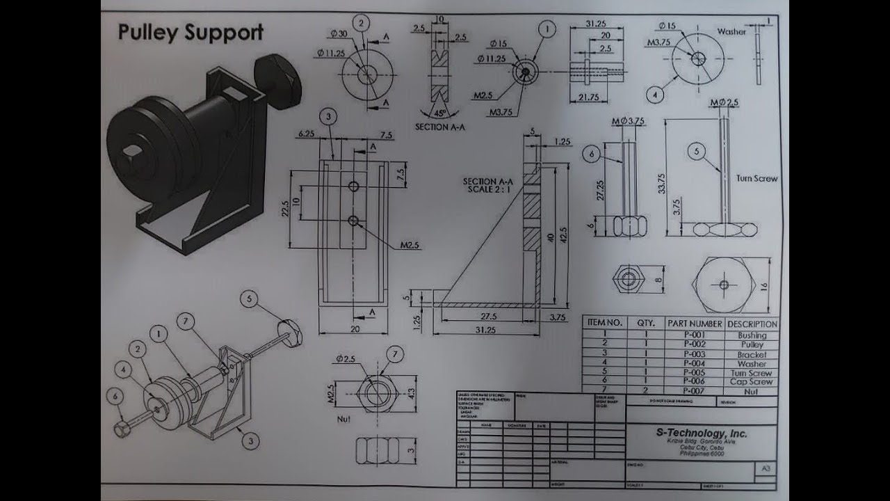Pulley Support AutoCAD 3D Drawing Arabic YouTube