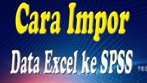 Cara input data kuesioner dari Excel ke SPSS - Dr. Widarto Rachbini