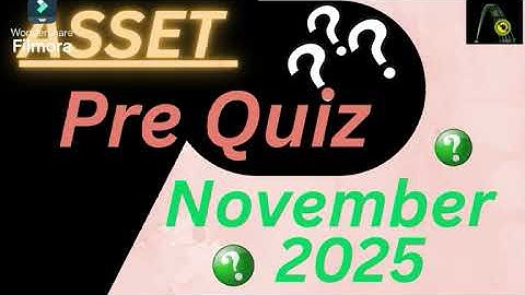 ASSET - Pre Quiz November 2025