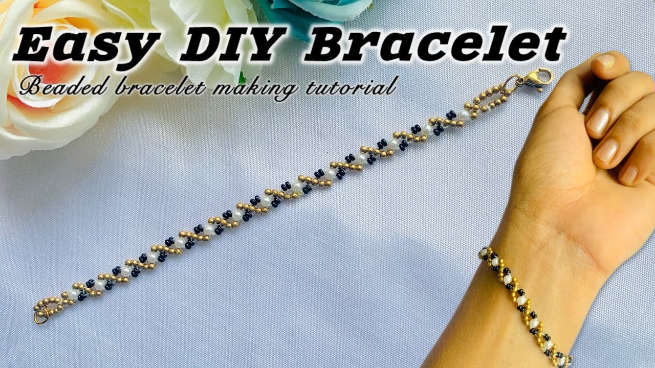 How to Make a Beautiful Beaded Bracelet | Easy DIY Bracelet Tutorial ...