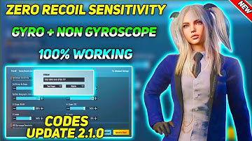 NEW UPDATE 2.1.0 !! ZERO RECOIL SENSITIVITY CODE + CONTROL CODE PUBGMOBILE & BGMI | BEST SENSITIVITY
