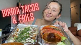 BIG Birria Mukbang 😍🌮 (Quesabirria Tacos & Fries)