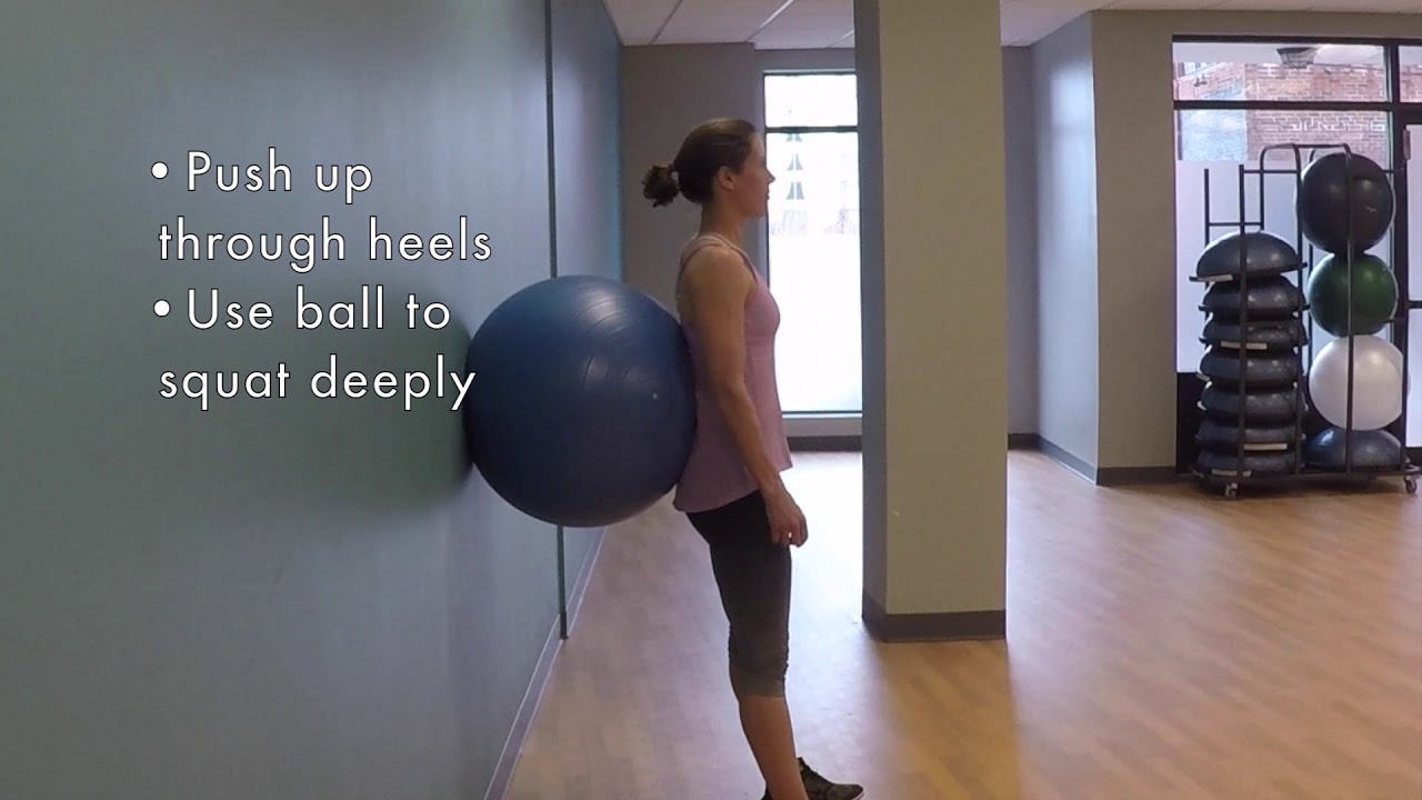 LEGS: wall ball squat - YouTube