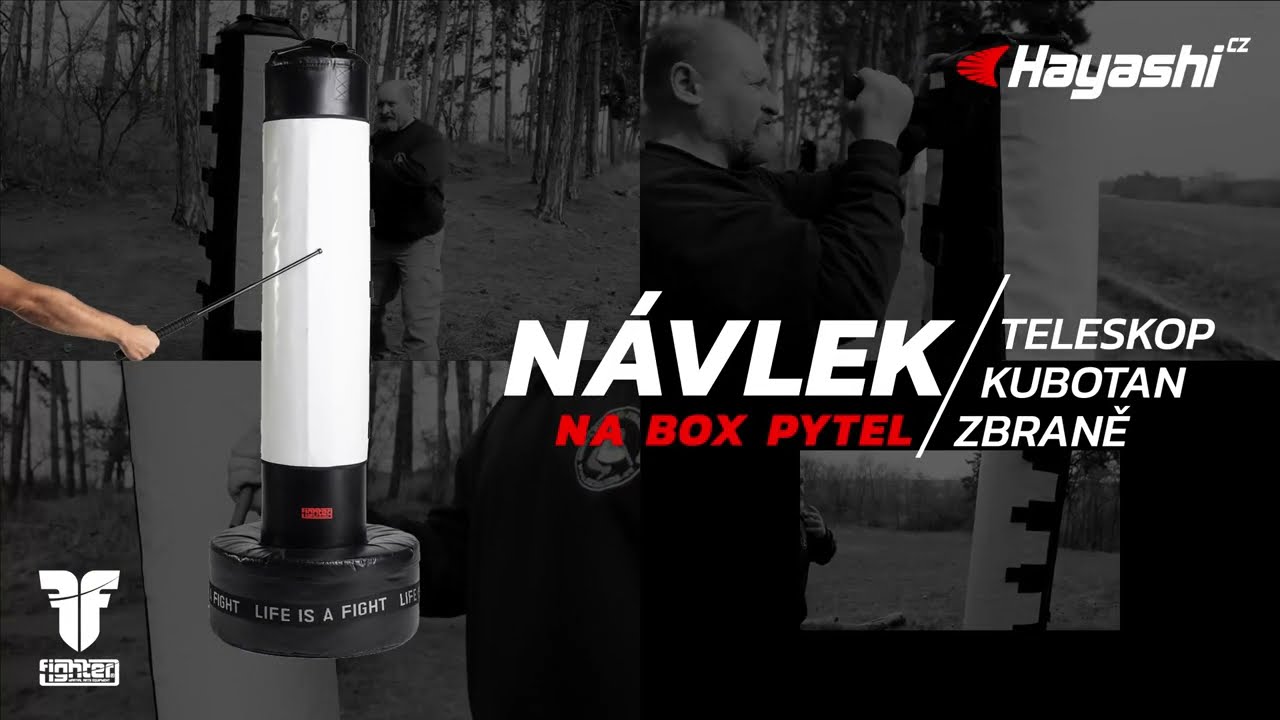 Trénink s teleskopickým obuškem na boxovacím pytli