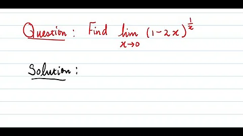 Evaluate Limit_{as x approaches 0} (1-2x)^{1/x}