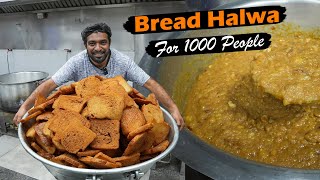 Bread Halwa For 1000 People | Bulk Cooking with Jabbar Bhai...