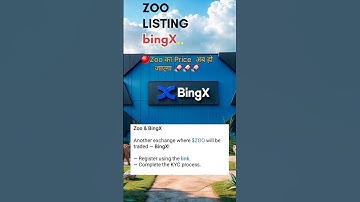 Zoo airdrop listing in bingx ll zoo token listing price up
