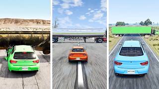 Big vs Small Cars vs Low Truck Trailers | BeamNG.Drive