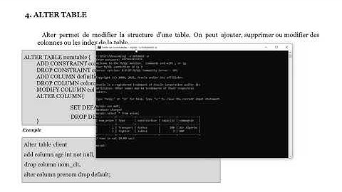 Bases de Données | 23 - SQL : ALTER TABLE , Les Contraintes & Les Index