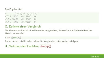 Wie man Arrays und Matrizen zeilenweise in R ohne Schleifen vergleicht