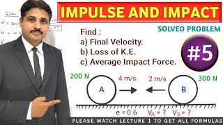 IMPULSE AND IMPACT SOLVED PROBLEM 5 IN ENGINEERING MECHANICS (LECTURE 6)