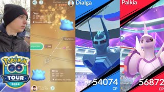 Svenska Pokémon go Tour 2024 Raid Dialga och palkia Lucky Trade Dag 1 Del 2