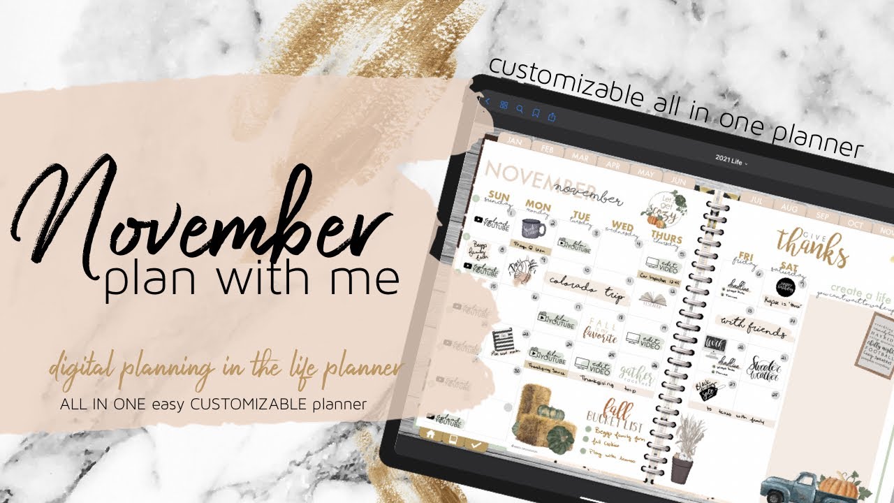 Digital Plan with me November 2020 | Life all in one customizable ...