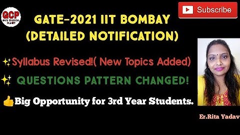 GATE 2021 Latest Update | Revised Syllabii & Changed Exam Pattern | MSQ?|IIT Bombay | GATE CHEMICAL