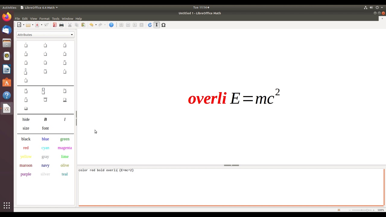 LibreOffice Math Adding style to equations YouTube