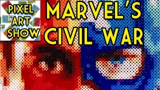 Perler Bead Marvels Civil War Tribute - Pixel Art Show