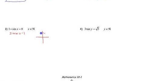 1st Degree Trig Equations Video Lesson Part 1