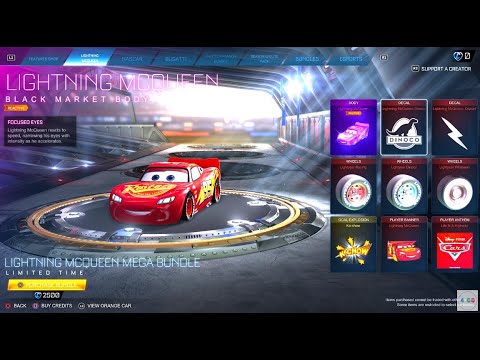 Lightning Mcqueen is in the Rocket League Item Shop Now! *All Cosmetics* 