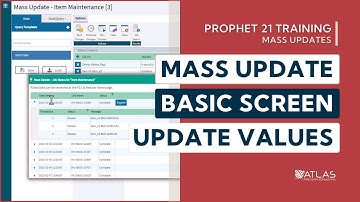 Prophet 21 Training and How To | P21 Mass Update : Basic Screen Update Values