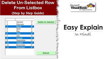 Delete Un-Selected Row from Listbox in Excel