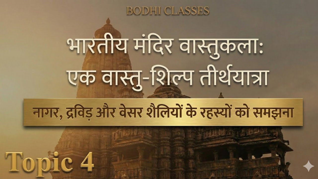 L4: भारतीय मंदिर वास्तुकला (Temple Architecture) | Nagara, Dravida & Vesara Style | UPSC