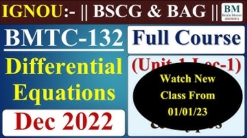 BMTC 132 :- Lecture-1 ( Plane &  Solid Geometry ) || Differential Equations || IGNOU 2022 Exam ||.