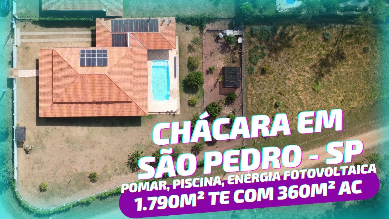 *VENDIDA* CHÁCARA COM POMAR, PISCINA E ENERGIA FOTOVOLTAICA A VENDA EM SÃO PEDRO - SP