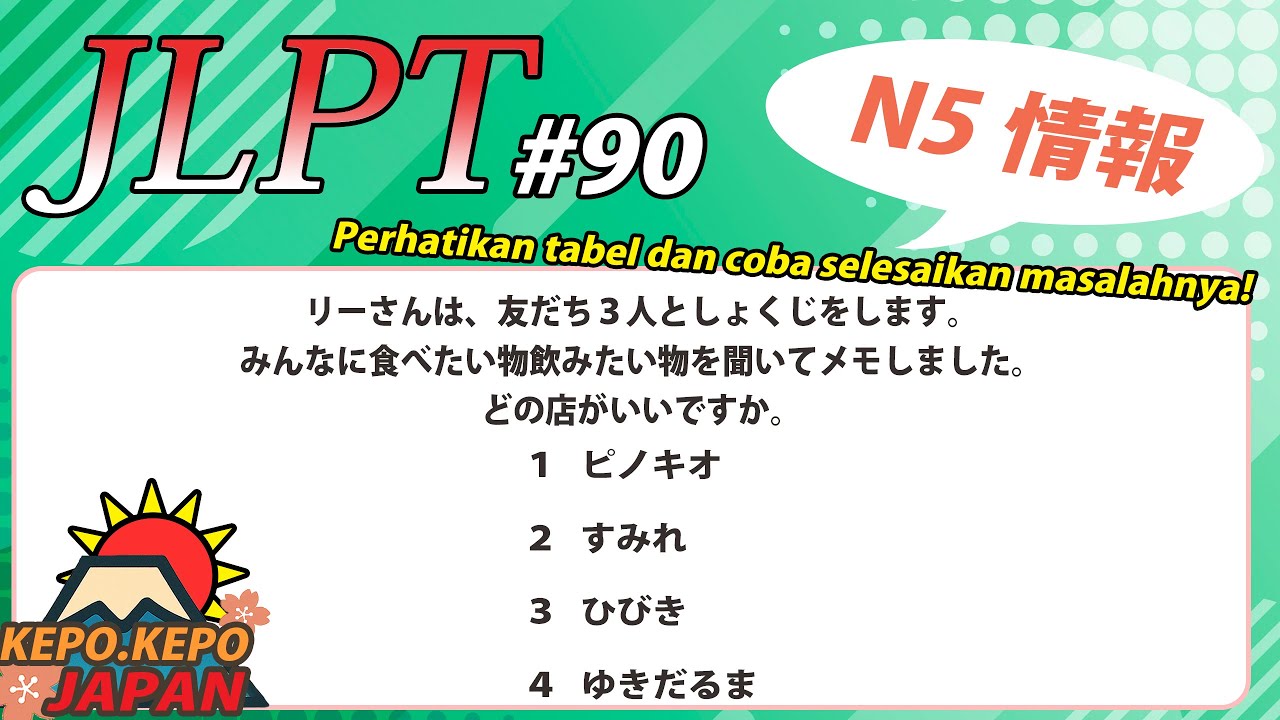 #90 JLPT 日本語能力試験対策【N5 情報】