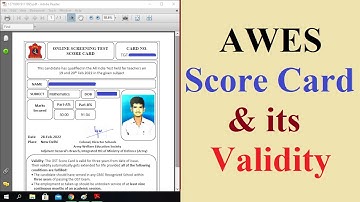 AWES Score Card and its validity (Lifetime)