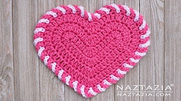 HOW to CROCHET LIGHT HEART DISHCLOTH for Valentine