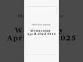 Wednesday April 23rd 2025