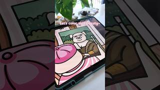 Color with me: Mona Lisa? Nope — it’s Ham-a Lisa 🐽 #coloring #asmr #shorts