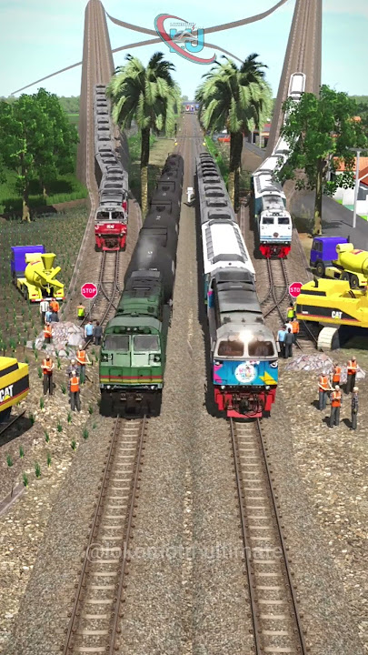 Kereta Api Panjang Pindah Jalur Ada Perbaikan Rel Kereta #railroad #railtrack #train #railway