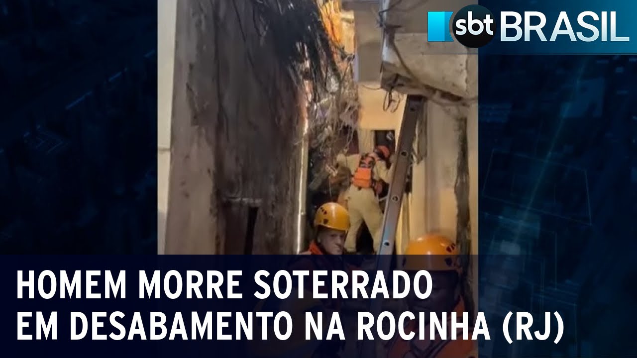 Homem morre soterrado em desabamento na Rocinha (RJ) | SBT Brasil (17/11/22)