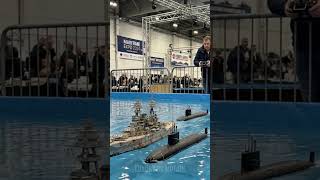 Dual submarines escorting battleship at maritime expo #rc #IA