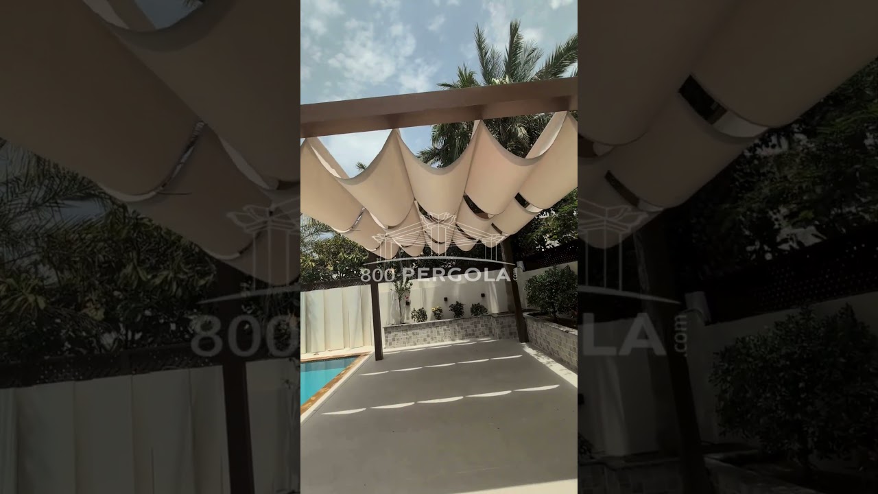 Luxury Fabric Pergola Project Completed in Jumeirah Park Dubai | 800 PERGOLA
