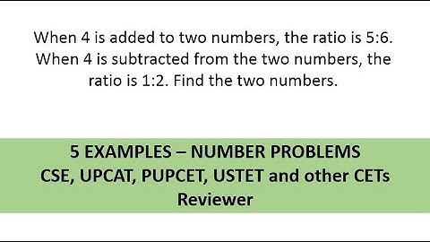5 item Number Problems - CSE, UPCAT and other CETs