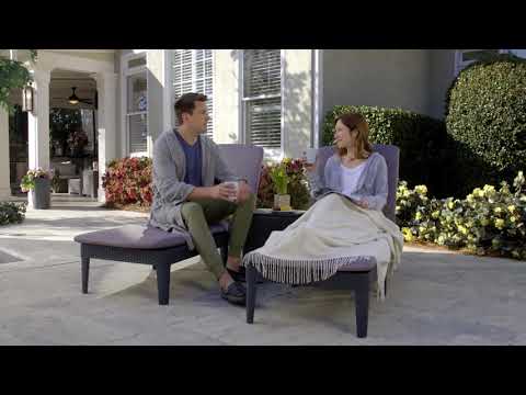 Шезлонг із матрацом Jaipur with cushion графіт пластиковий складаний з регульованою спинкою, видео 1