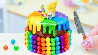 Rainbow Cake Fondant Bow Decorating Amazing Miniature Rainbow Chocolate Cake Recipe |Petite Baker