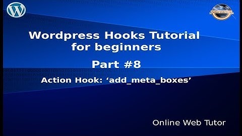 Wordpress Hooks Tutorial for beginners from scratch #8 Action hook "add_meta_boxes"