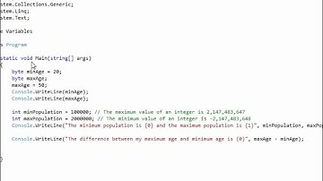 Visual C# 2010 Lesson 3 - Line and Block Comments