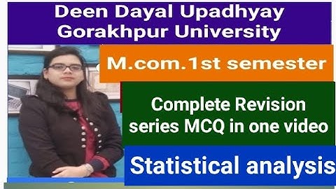 #DDU#Statistical Analysis#Complete Revision series MCQ in one video#M.com.1st semester#