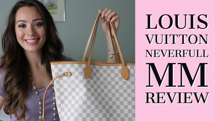Louis Vuitton Neverfull MM Damier Azur Rose Ballerine Review + What Fits  Inside 