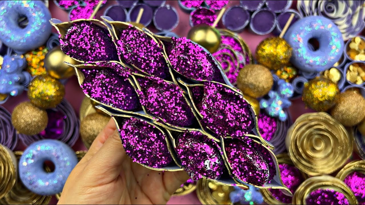 ASMR Crushing soap boxes with glitter | starch and foam | clay cracking