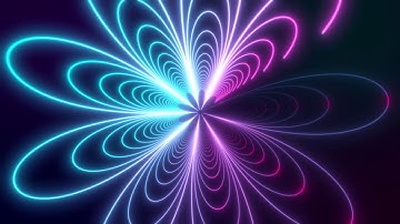 Abstract 3d rendered modern glowing neon lines in motion and Loop Animated Background Flower