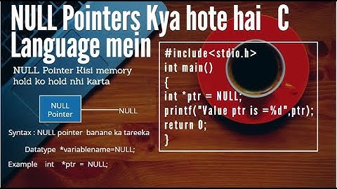 Null pointer in C Hindi Mein | What is Null Pointer | how to write Null Pointer program 2 Minutes